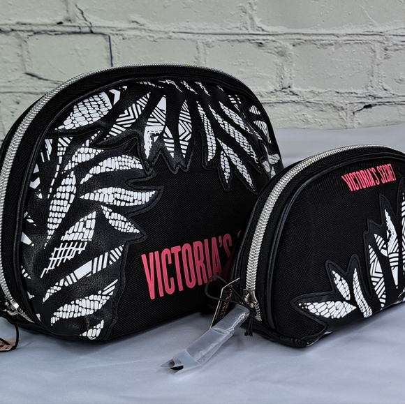 VICTORIA'S SECRET MESH LOGO 2-PIECE COSMETIC BAG SET - Picture 3 of 16
